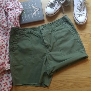 Madewell Olive Green Cutoff Cargo Shorts
